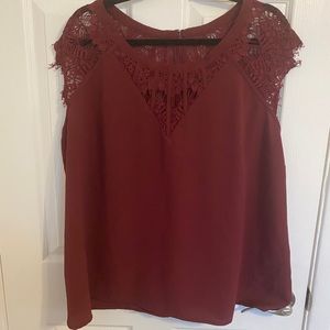 Maroon lace top